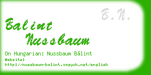 balint nussbaum business card